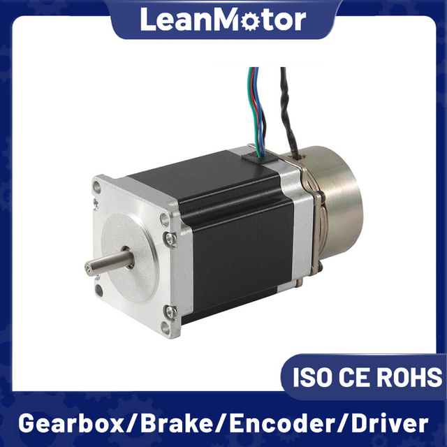 LeanMotor Nema 23 Hibrit Frenli Step Motor 1,8&deg; 57x57mm 2,8A - 4,2A 4 Kablolu